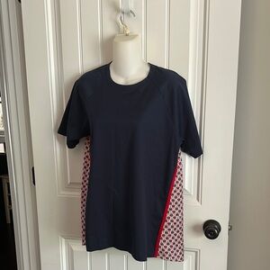 Nwts Herno Silk Back Tee size 44 Navy